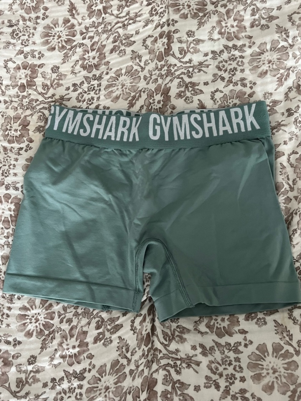 Gymshark Sage Green Logo Waistband Active Shorts
